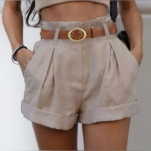 New Women CHAOREN Leather Belt  Pants/Shorts Belt Gold Buckle, 1.15" Width Lad